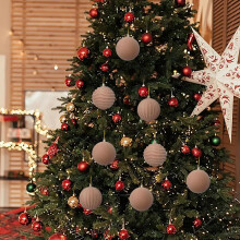 Kerstballen met ruitpatroon, onbreekbaar, 12 stuks