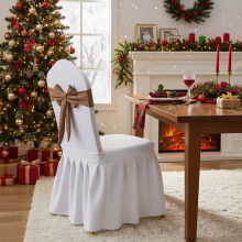 Rubans à nœuds pour chaises, parfaits pour un mariage ou une fête prénatale.