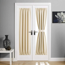 Rideau occultant beige pour porte-fenĂŞtre 137 x 183 cm