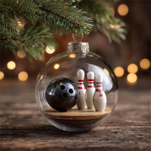 Boule de Noël en verre 3D sur le thème du sport, sapin d'hiver