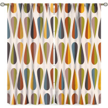 Rideaux géométriques abstraits de style moderne du milieu du siècle (2 panneaux)