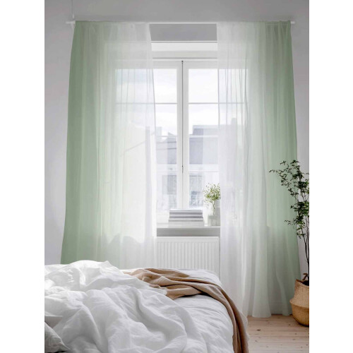 Sage Green White Gradient Sheer Curtains 52x108 Rod Pocket 2