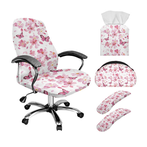 Ensemble de 5 housses de chaise papillon et fleurs de cerisier