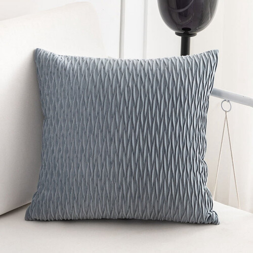 Μαξιλάρι Βελούδου Ασημί Μπλε 45x45cm 1 τεμ. PP βαμβάκι