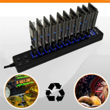 NerdMiner Hub 550KH/S Solo Lottery Miner 10x55K Miner Combo Kit Bitcoin BTC Miner Asic Mining Crypto Mining Station