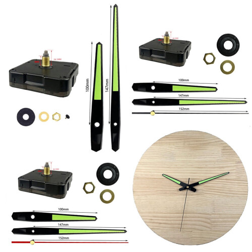 Kit de mécanisme d'horloge murale à piles, rouge fluorescent 1