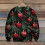 Men's Christmas Cat Raglan Top Polyester M Green 6