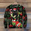 Men's Christmas Cat Raglan Top Polyester M Green 4