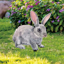 Panneau de Pâques pour jardin, motif lapin et œufs, 1 pièce
