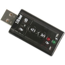 USB Stereo Audio Adapter External Sound Card Black
