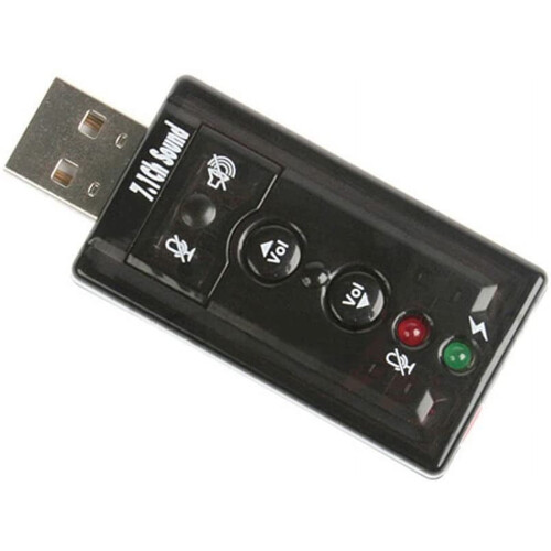 USB Stereo Audio Adapter External Sound Card Black