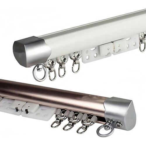 Rail de rideau en aluminium blanc 150 cm