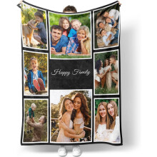 Couverture photo personnalisée douce et chaude, collage de photos sur mesure