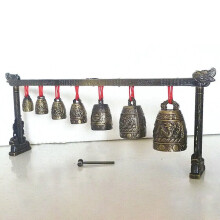 Musical Meditation Gong with Dragon Design and 7 Bells