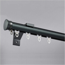 Tringle Ă rideaux murale en aluminium noir 280 cm