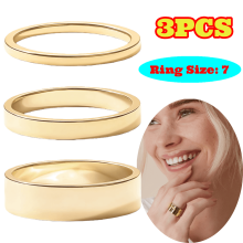 18K Gold Plated Stacking Rings for Women 3 Pieces