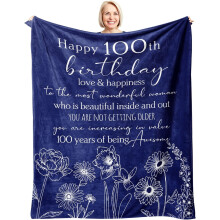 Couverture pour 100e anniversaire (60 x 50 pouces) pour femme