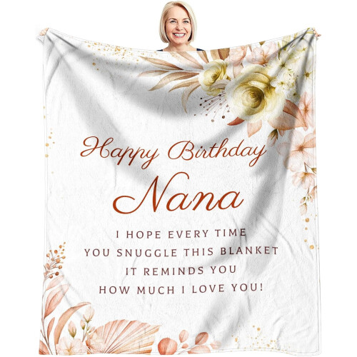 Couverture d'anniversaire pour grand-mère 152 x 127 cm
