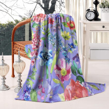 Plaid vintage à motif floral rose pivoine 127 x 152 cm