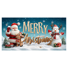 Weihnachtliches Garagentorbanner Rustikaler Schneemann 15 x 213 cm