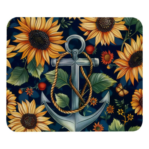 Mouse Pad με άγκυρα ηλίανθου 21x25cm αντιολισθητικό