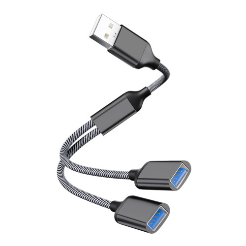Adaptateur USB vers Type-C 2 en 1 pour charge rapide et USB 2.0