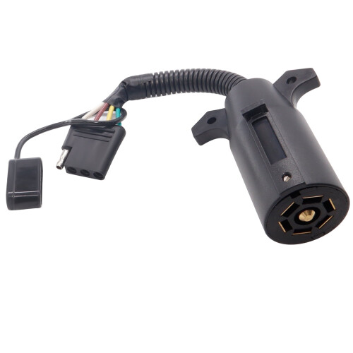 7-Way Round to 4-Pin Flat Trailer Light Adapter
