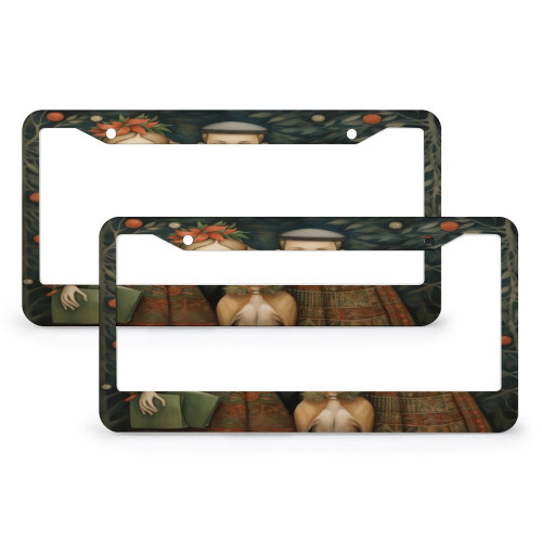 Stainless Aluminum License Plate Frame Set 2 pcs