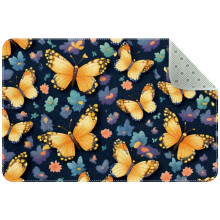 Tapis d'entrée à motif papillons colorés 60 x 90 cm