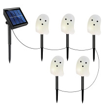 Solarbetriebene Halloween-Dekoration: Geister und Fledermäuse (5-teilig)