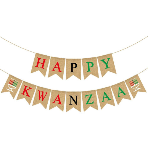 Γιούτα Λινάτσα Kwanzaa Banner Ρουστίκ Αφρικανική Κληρονομιά