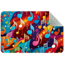 Tapis d'intérieur antidérapant et lavable à motifs de notes de musique