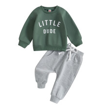 Boys Sweatshirt and Jogger Set Green Letter Print 3-4 Years