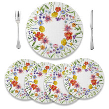 Set de 4 sets de table ronds Ă motifs floraux printaniers, 38 cm (15 pouces)