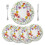 Runda bordstabletter med vårblommor, 4-pack, 35 cm 1