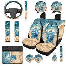 Set di coprisedili per auto Beach Turtle da 14 pezzi con volante