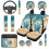 Set di coprisedili per auto Beach Turtle da 14 pezzi con volante 1