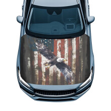 Housse de capot de voiture drapeau américain aigle en polyester 150 x 99 cm
