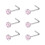 Heart Nose Stud L-Shaped 20g 6-Piece Set 1