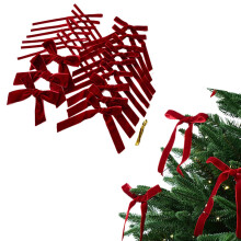 Nœuds en velours bordeaux, lot de 18, pour décoration de Noël