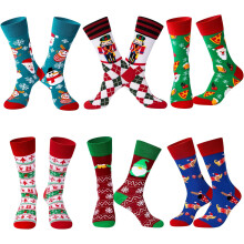 Men's Funny Christmas Socks Colorful Patterned Crew Socks 6
