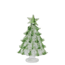 Mini Stained Glass Christmas Tree Green Hand-Blown