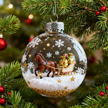 Décoration de Noël en plastique représentant un cheval (1 pièce)