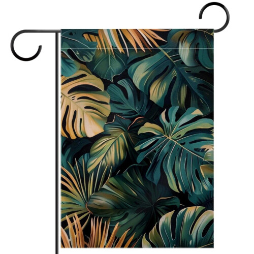Dschungelpalmenblätter Gartenflagge Vertikal Doppelseitig 28x40