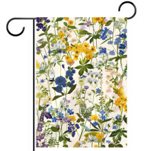 Drapeau de jardin vintage à motif floral et fleurs sauvages, 30 x 45 cm