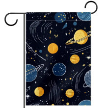 Drapeau de jardin Ciel nocturne avec planètes, comètes et étoiles