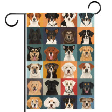 Drapeau de jardin double face à motifs de races de chiens, 30 x 45 cm