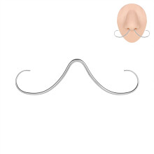 Stainless Steel Mustache-Shaped Septum Ring 14G 16G