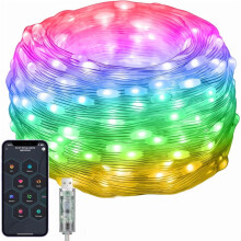 Guirlande lumineuse féérique intelligente USB 2 m avec application de contrôle à distance et 12 modes d'éclairage