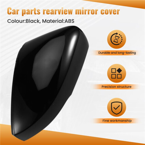 Rearview Side Mirror Cover Caps Shell Replacement for    MK5 5 6R 6C 2009-2017 Black 2